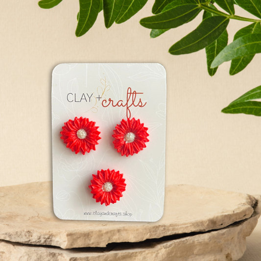 Flower Earring + Pin Set